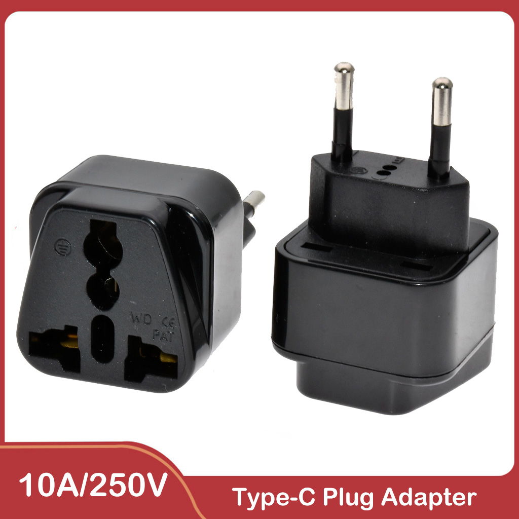 Power Strip Flat - Universal 2 Round Pin Plug Adapter