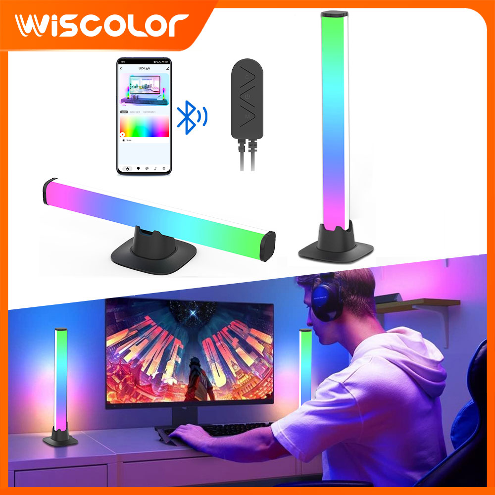 Desk Setup Tv - RGB LED Lights Bar Bluetooth Setup