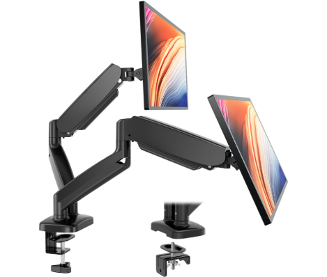 Desk Setup Monitor Arm - Dual Monitor Stand Arm, Gas Spring