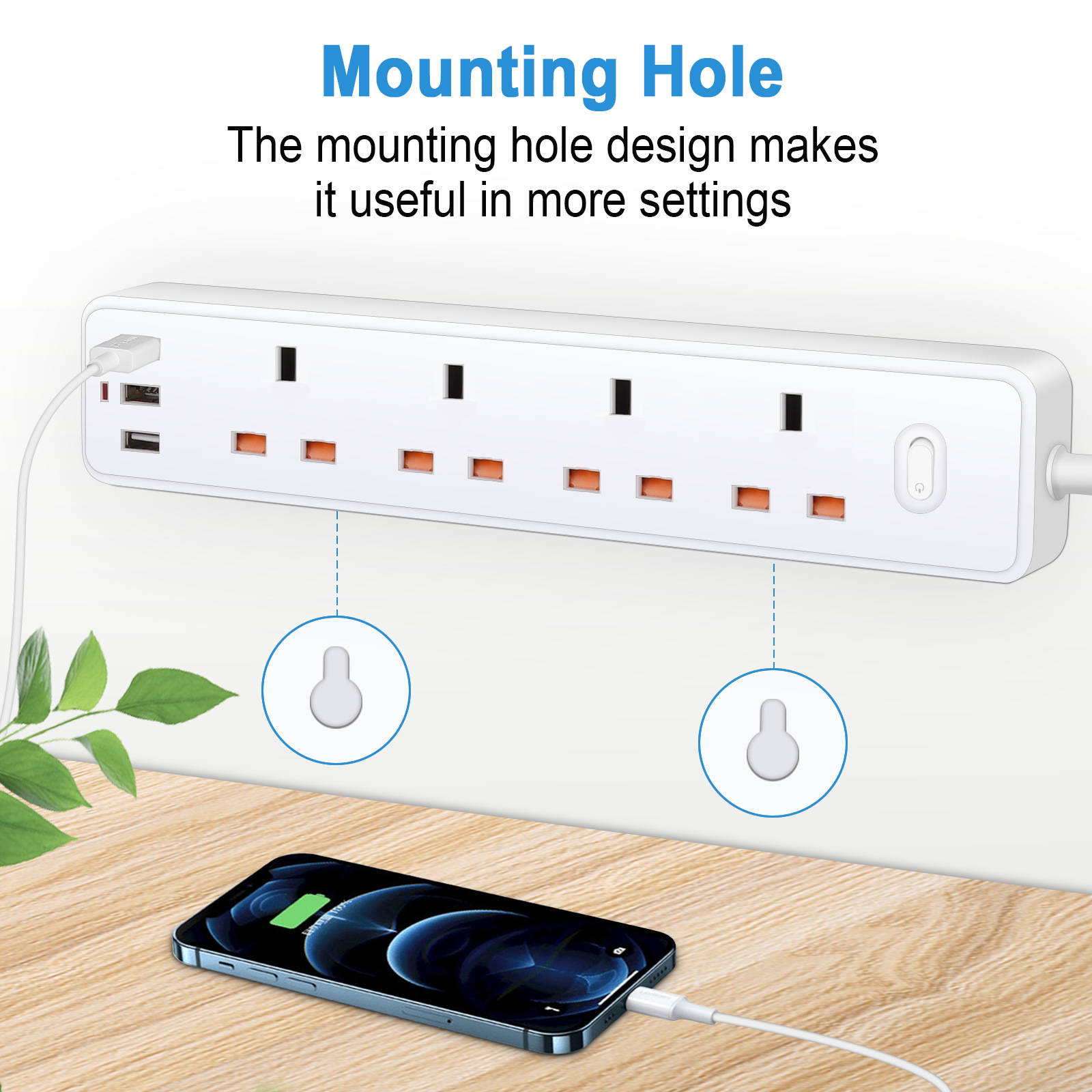 Power Strip Electric Socket UK - đánh giá và giá Power Strip Flat
