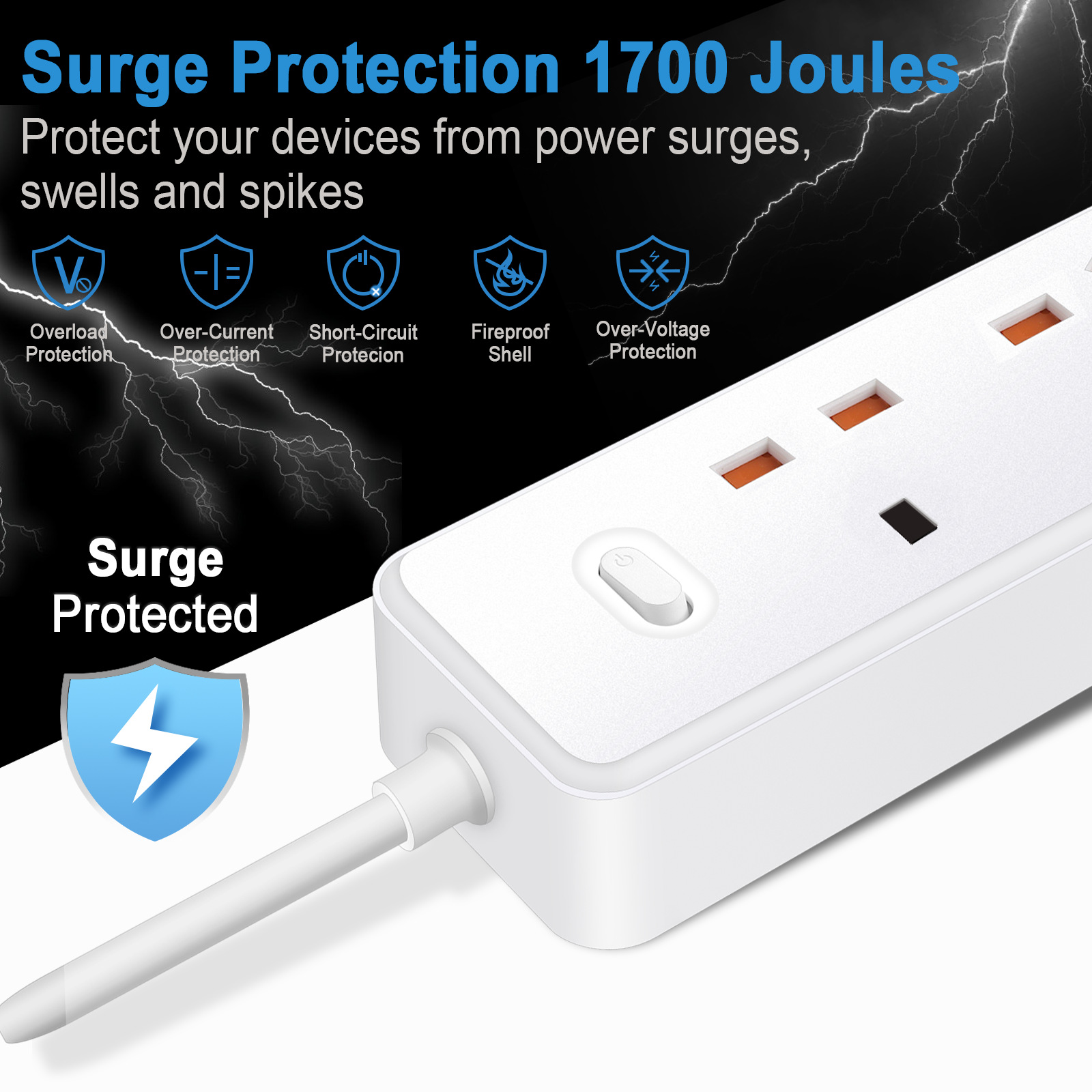 Power Strip Electric Socket UK - đánh giá và giá Power Strip Flat
