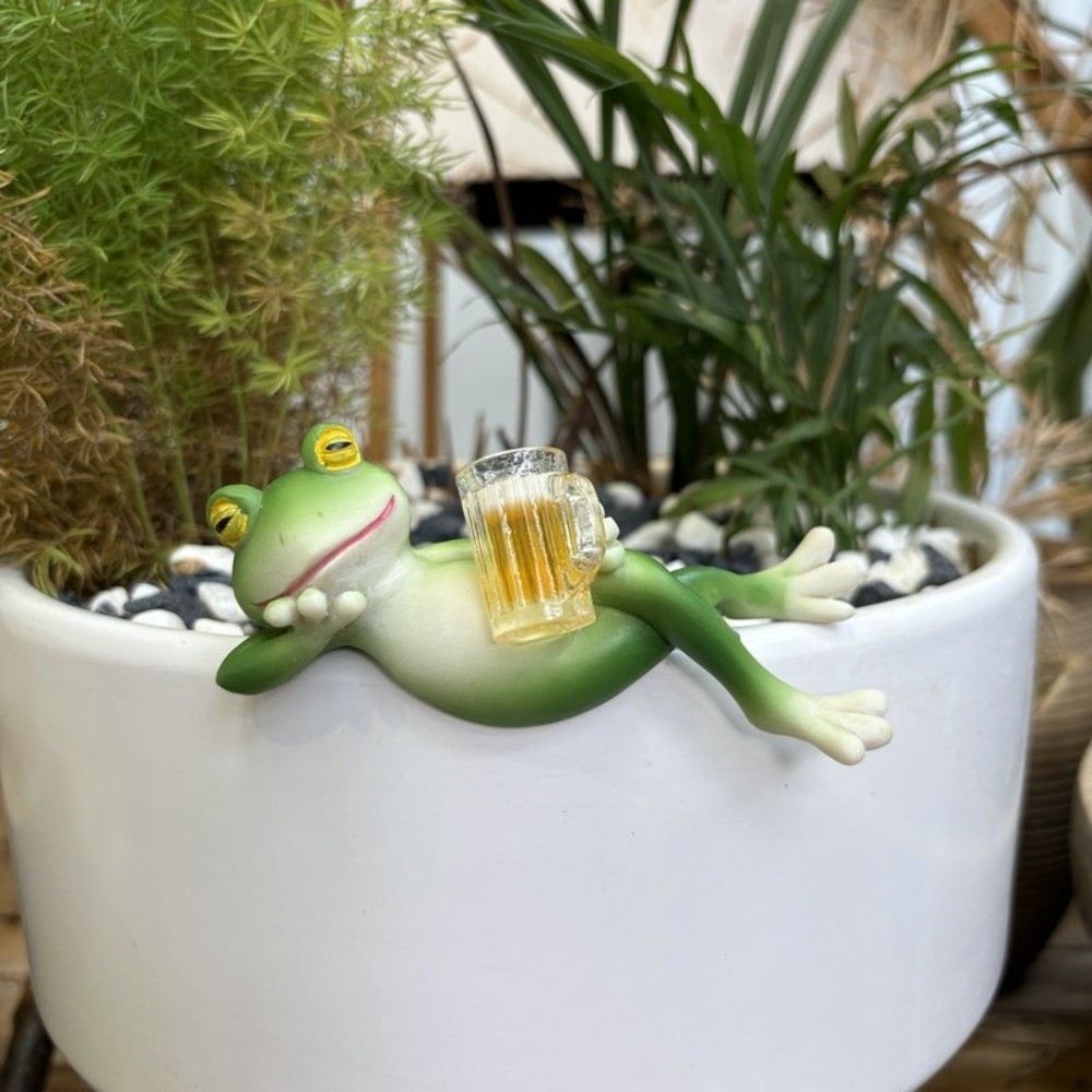 Hanging Flower Pot Edge Frog D - đánh giá và giá Desk Setup Plant