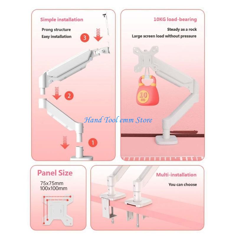 H37F Màn hình cánh tay dài Giá - đánh giá và giá Desk Setup Monitor Arm