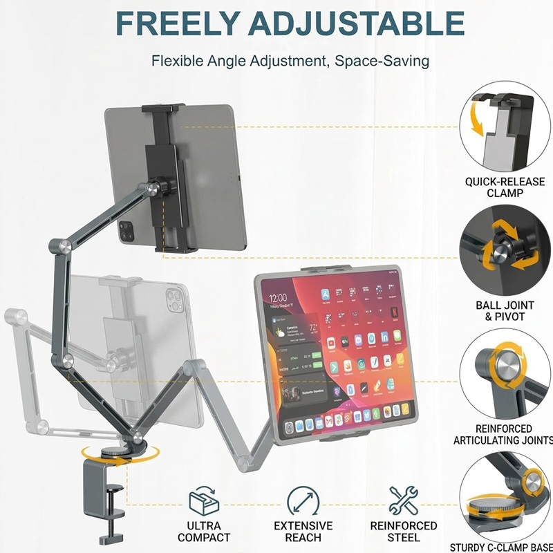 iPad Mount for Desk Aluminum A - đánh giá và giá Desk Setup Monitor Arm