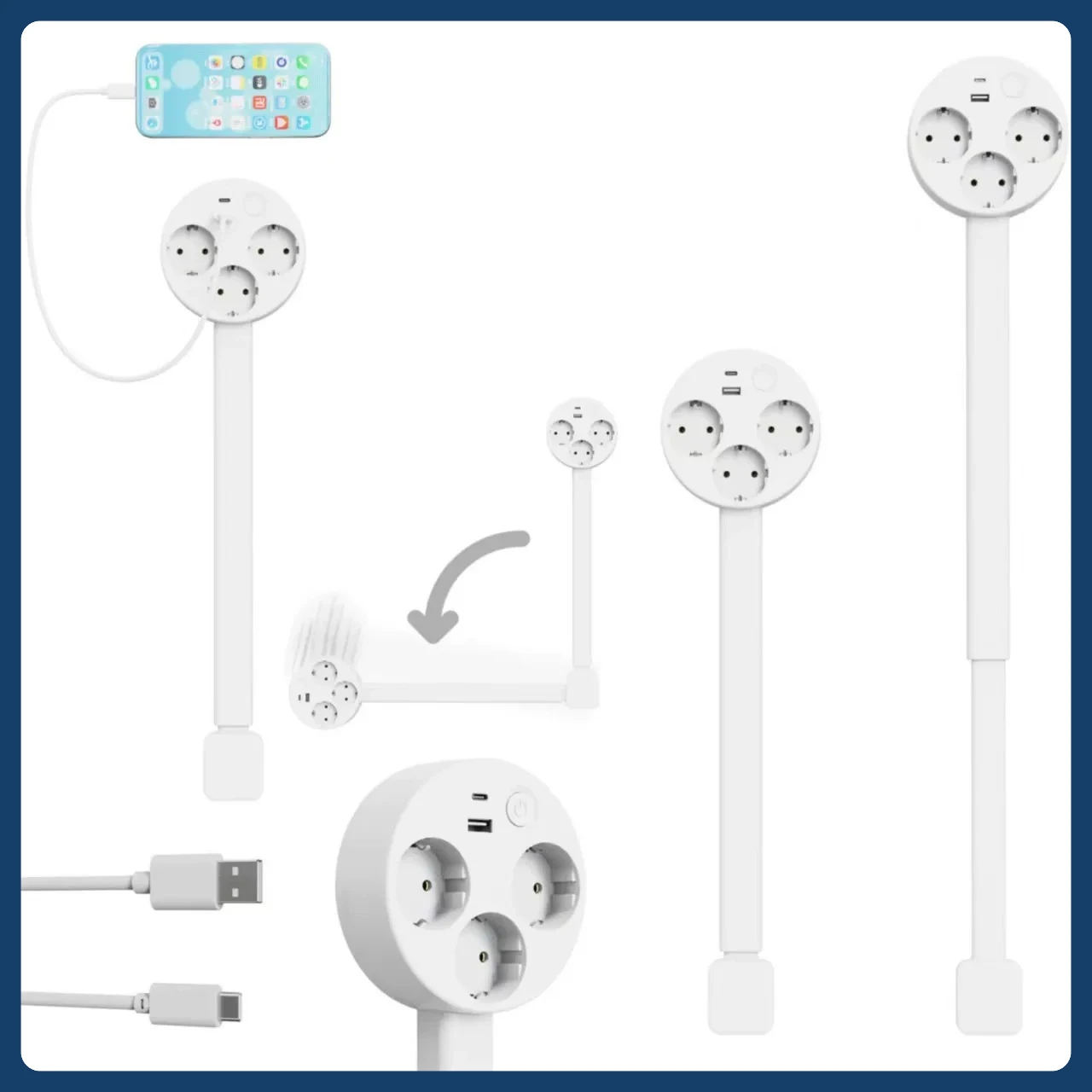 Space-Saving Flat Plug Power S - đánh giá và giá Power Strip Flat