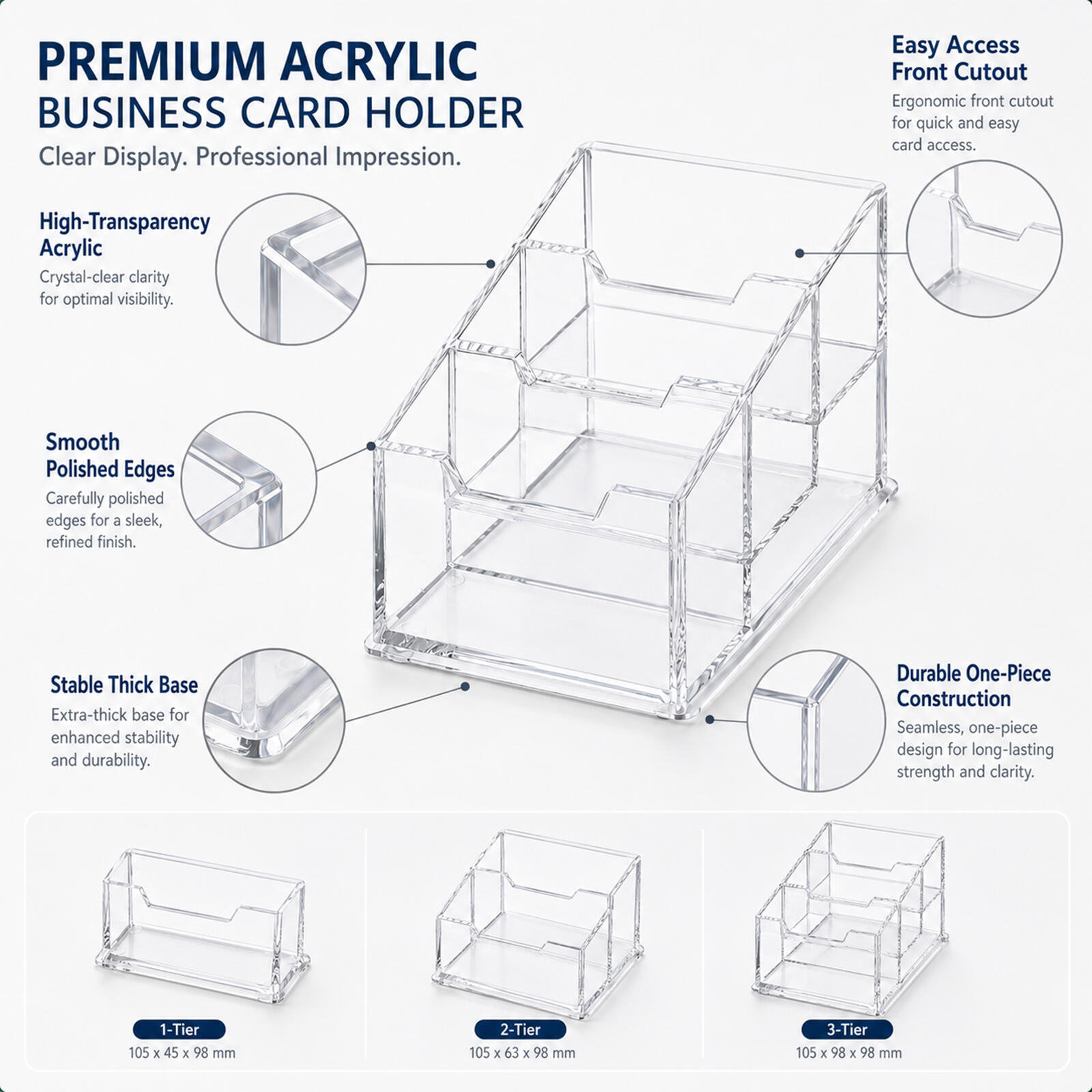 1-3Pcs Modern Clear Acrylic Bu - đánh giá và giá Desk Setup Modern