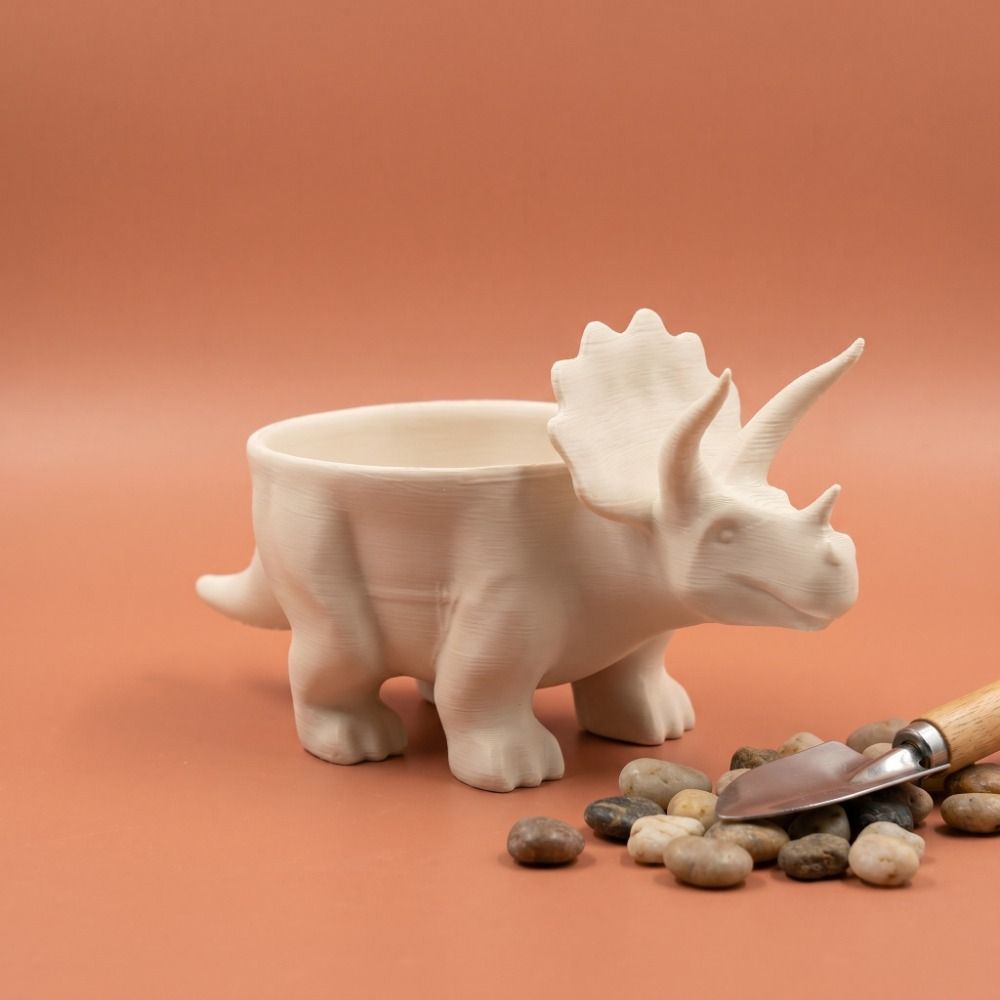 Container 3D Printed Dinosaur  - đánh giá và giá Desk Setup Plant