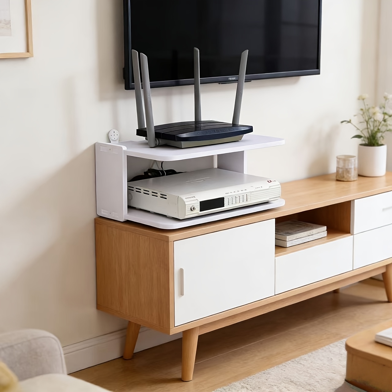Wall-Mounted Router & Cable Or - đánh giá và giá Desk Setup Tv