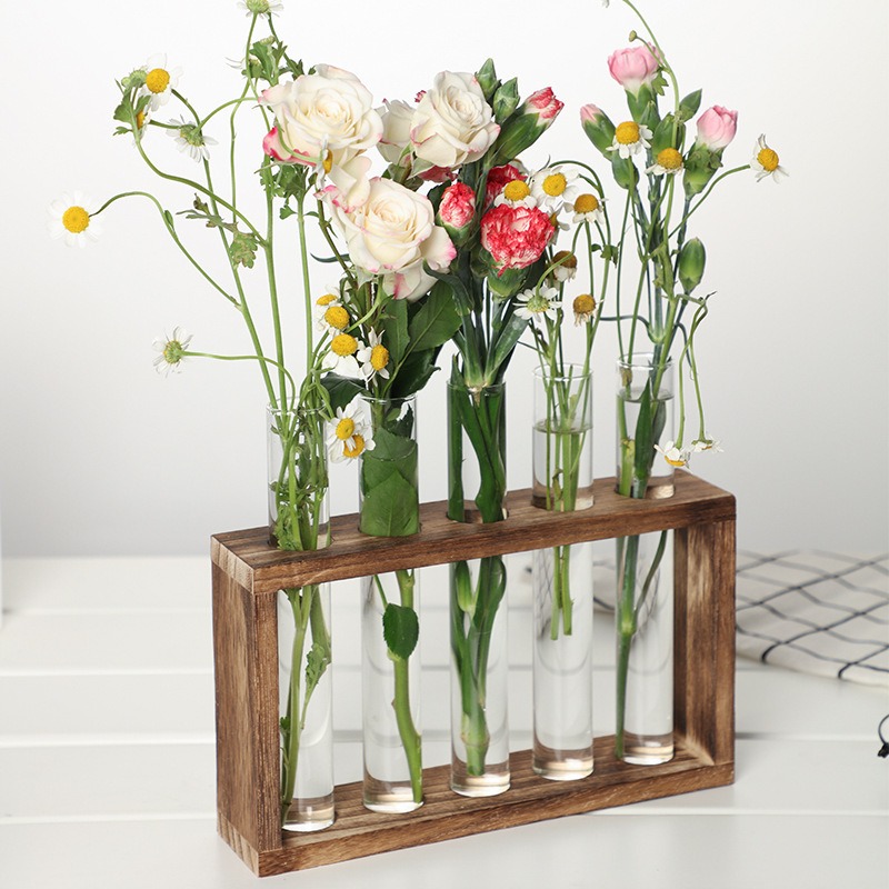 5-Tube Glass Hydroponic Plante - đánh giá và giá Desk Setup Plant