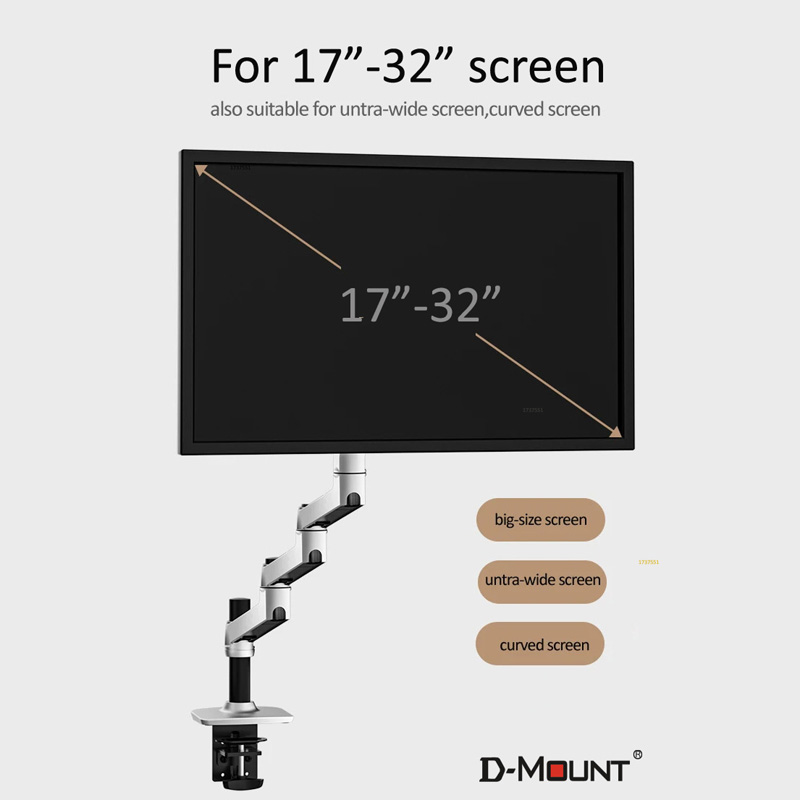 (1098mm) DL-8014 Mechanical Sp - đánh giá và giá Desk Setup Monitor Arm