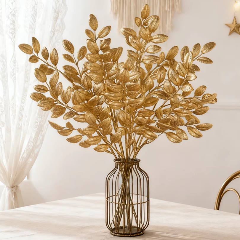 10Pcs Artificial Plants Golden - đánh giá và giá Desk Setup At Home