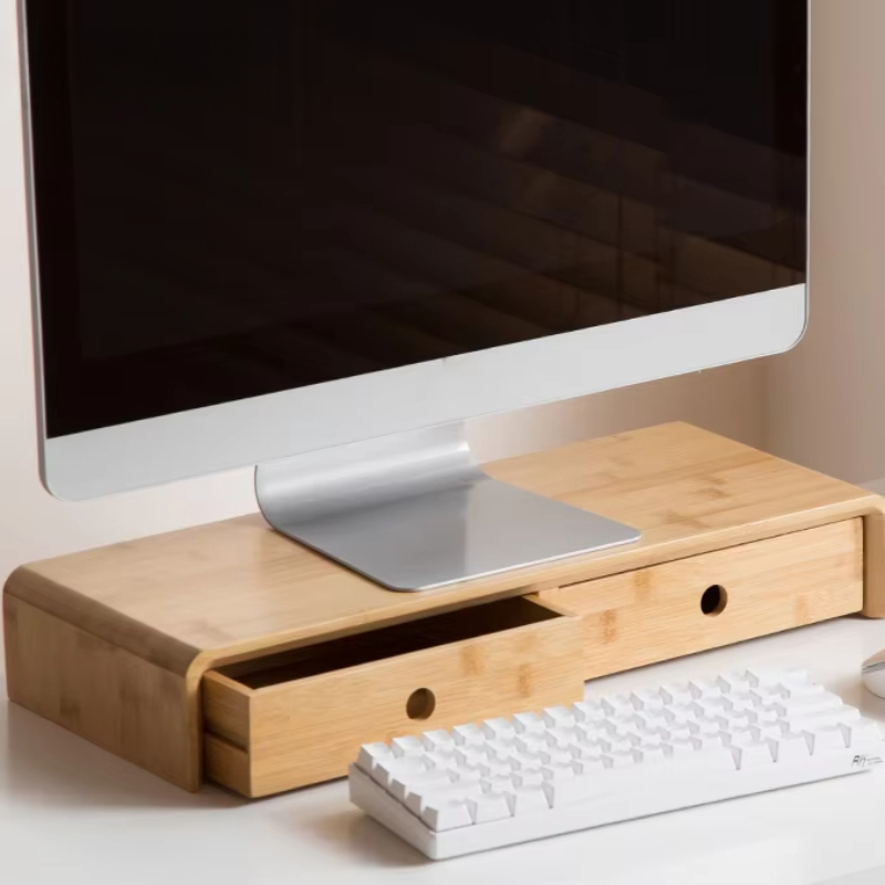 Bamboo Laptop Monitor Riser Ec - đánh giá và giá Desk Room Setup