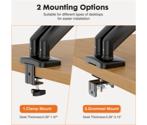 Dual Monitor Stand Arm, Gas Sp - đánh giá và giá Desk Setup Monitor Arm