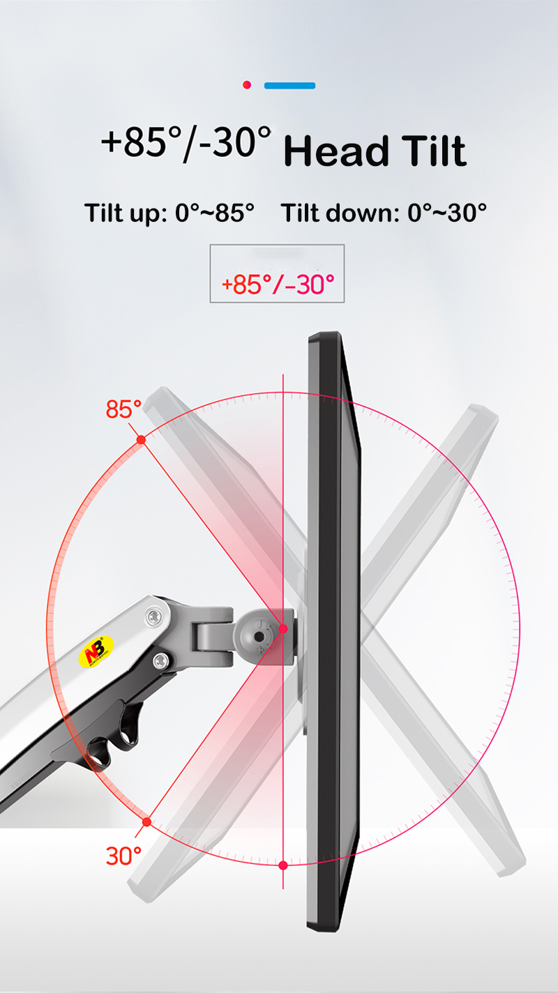 NB H100 Gas Spring 17-30' LCD  - đánh giá và giá Desk Setup Monitor Arm